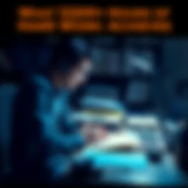 Person working on a project A person intensely focused on a project at a desk, surrounded by notes and a laptop, symbolizing hard work and dedication