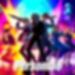 A vibrant scene showcasing characters from Persona 6 in a dynamic pose against a colorful background.