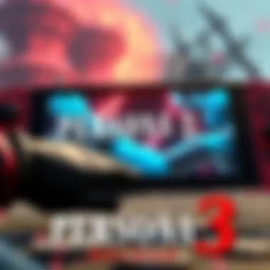 Screenshot showcasing Persona 3 Reload gameplay on Switch 2, highlighting graphical flaws and gameplay mechanics