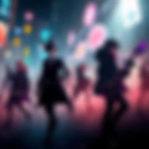 Artwork featuring characters and settings from Persona 6, showcasing vibrant colors and dynamic poses