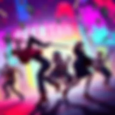 A vibrant scene showcasing gameplay from Persona 6 with characters in dynamic action against a colorful background.