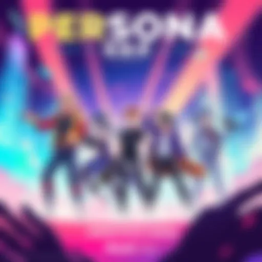 A vibrant graphic showcasing characters from PERSONA in an exciting collaboration scene, with logos from SpushFNBR and Wensoing.