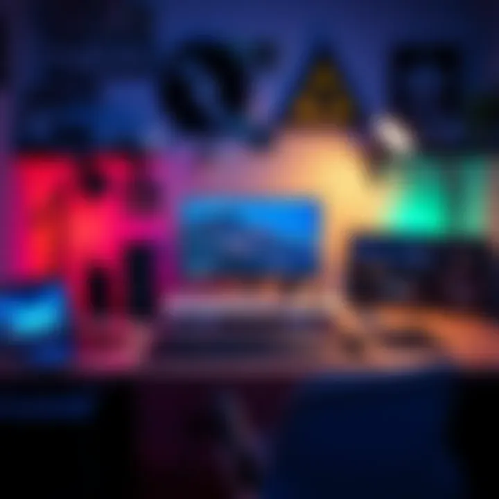 A personalized workspace featuring essential tech and gear for productivity