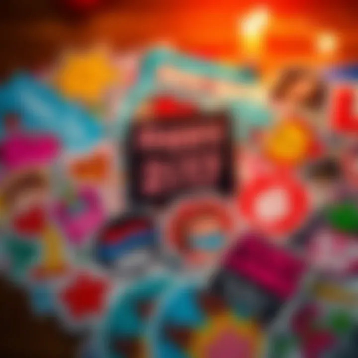 A collection of colorful personalized prints and fun stickers created by a girlfriend as a heartfelt gift.