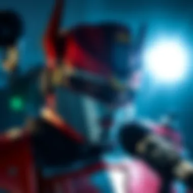 A tribute to Peter Cullen, the voice of Optimus Prime, featuring a portrait of him in a studio with a microphone