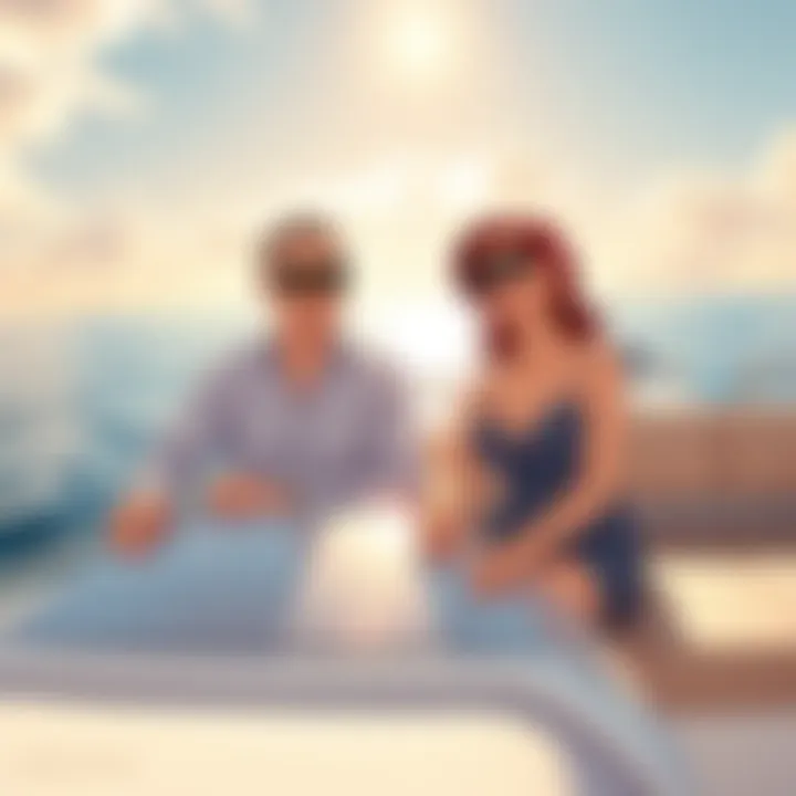 Peter and Lois Griffin enjoying a sunny day on a luxury yacht, looking relaxed and happy.