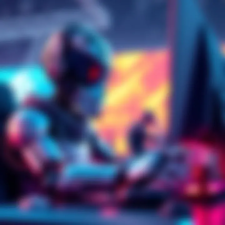 Peterbot playing Fortnite with intense focus during a competitive match, showing determination and skill.