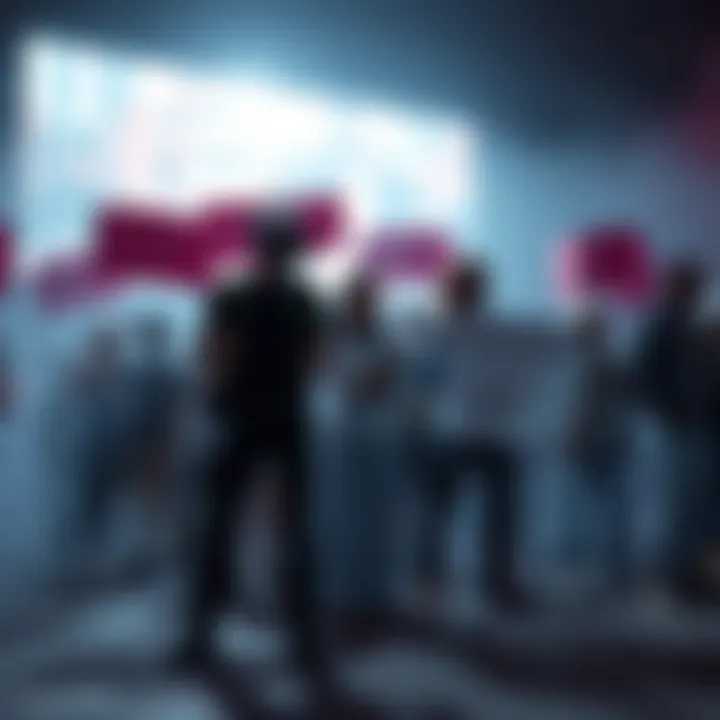 Petition Against AI Art A group of gamers holding banners urging for traditional art in gaming, focusing on Outlast Trials.