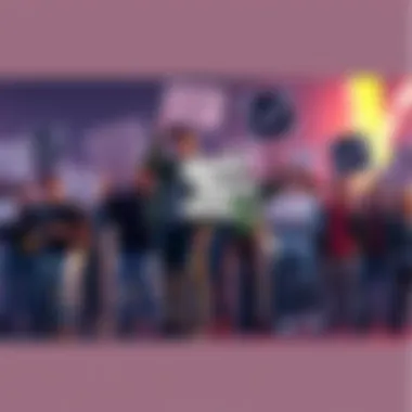 A group of gamers holding signs supporting the petition for testing GTA 6 on Steam Deck, showcasing their enthusiasm for portable gaming