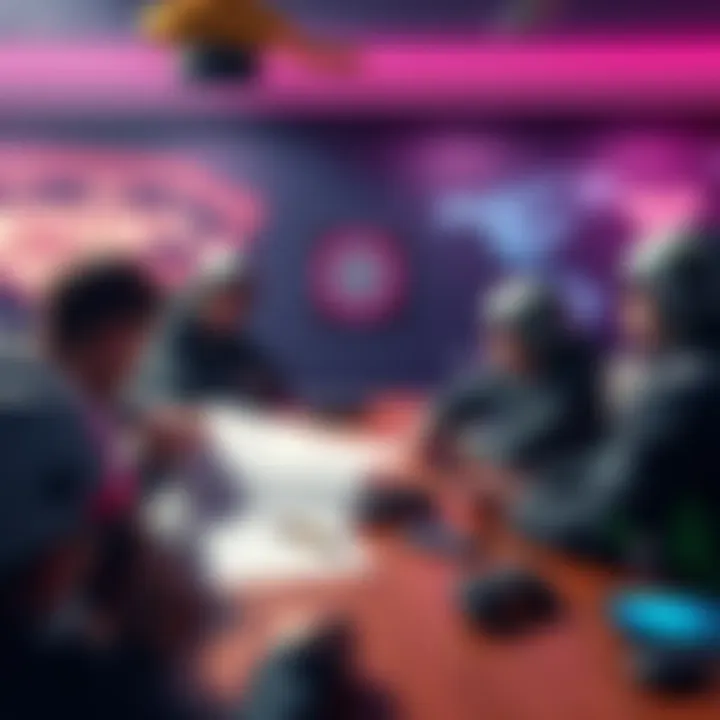 Petition for Destiny 3 Funding A group of gamers discussing a petition to fund Destiny 3, with gaming consoles and a petition document on the table.