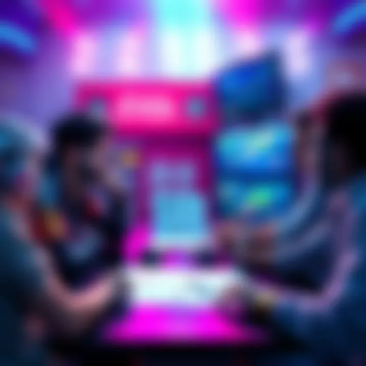 Players discussing strategies for the game Petrify with charts and tips visible