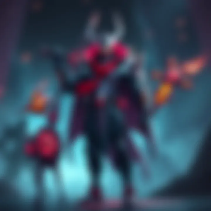 Phantom Lancer character standing with Manta Style items, showcasing his abilities and skills
