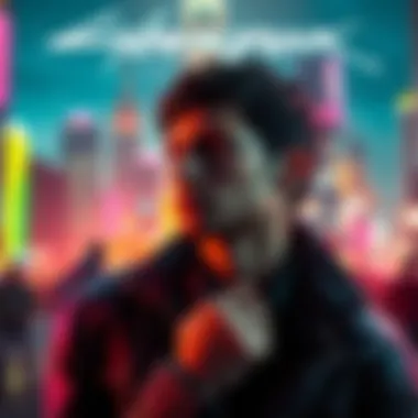 A player contemplating the purchase of Phantom Liberty DLC after finishing Cyberpunk, with a vibrant in-game scene in the background.