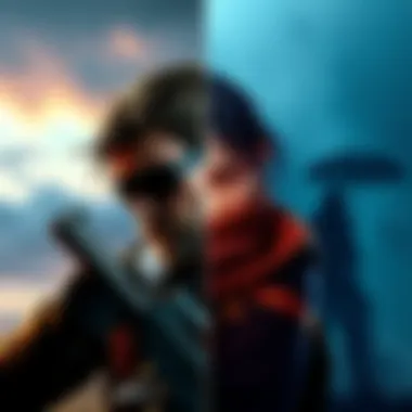 A split image showing gameplay from Metal Gear Solid V: Phantom Pain on one side and Death Stranding on the other, highlighting their unique styles and themes.