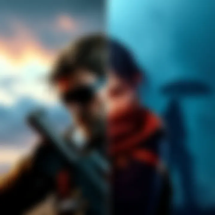 A split image showing gameplay from Metal Gear Solid V: Phantom Pain on one side and Death Stranding on the other, highlighting their unique styles and themes.