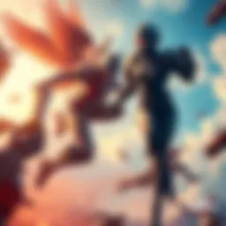 Pharah struggling in the sky against newer characters in a shooter game