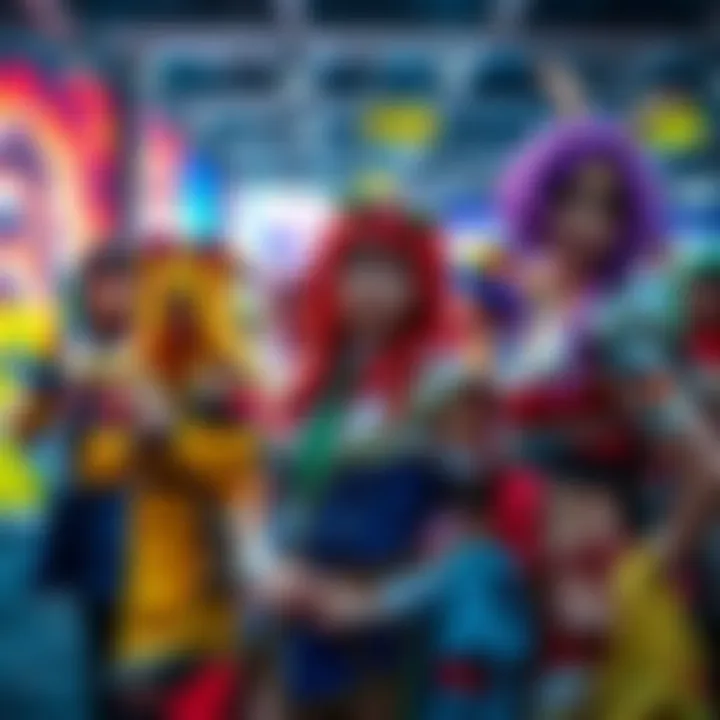 Colorful cosplayers dressed as popular characters at an event in the Philippines.