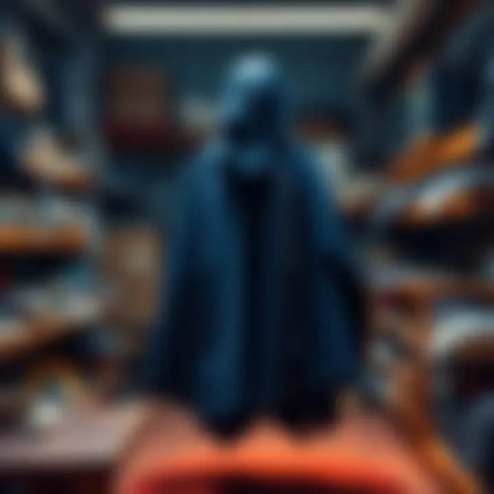 A photoelectric cloak displayed in a cluttered workshop, showing its intricate design and high crafting materials.