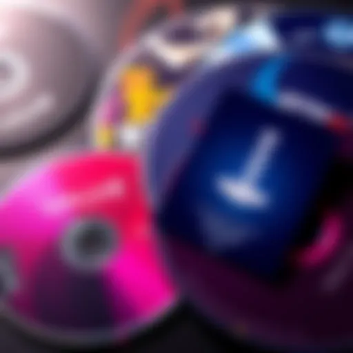 A collection of physical game discs beside a digital download card, showcasing digital and physical media options for gaming purchases