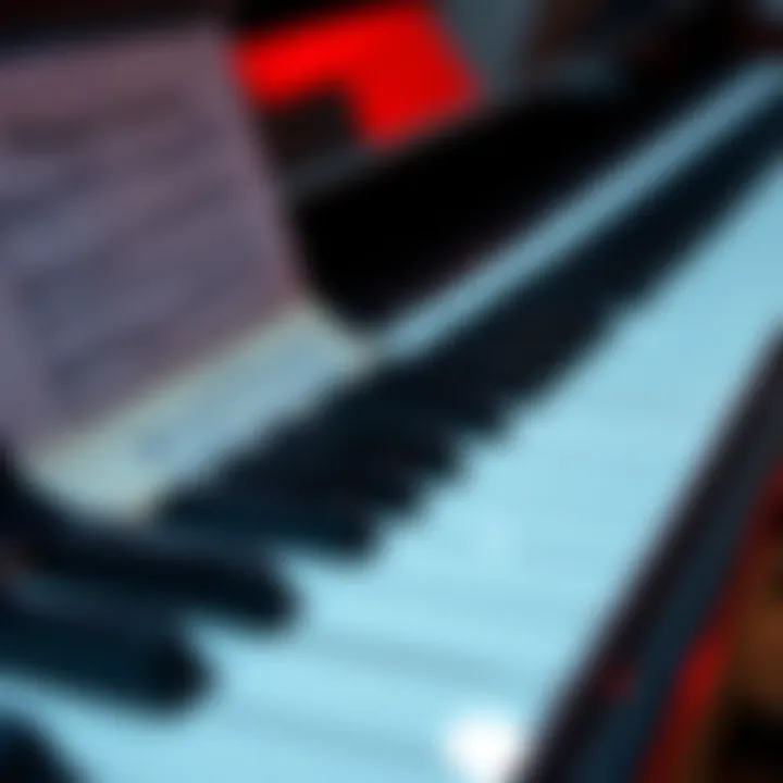 Piano keys with sheet music A close-up of piano keys beside sheet music for 'Something You've Never Seen Before'