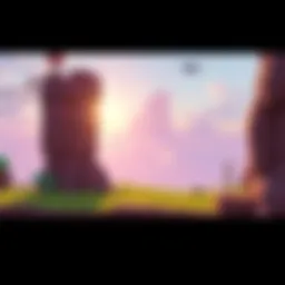 Screenshot of the Pie In The Sky Engine showing a 3D game scene reminiscent of 90s graphics