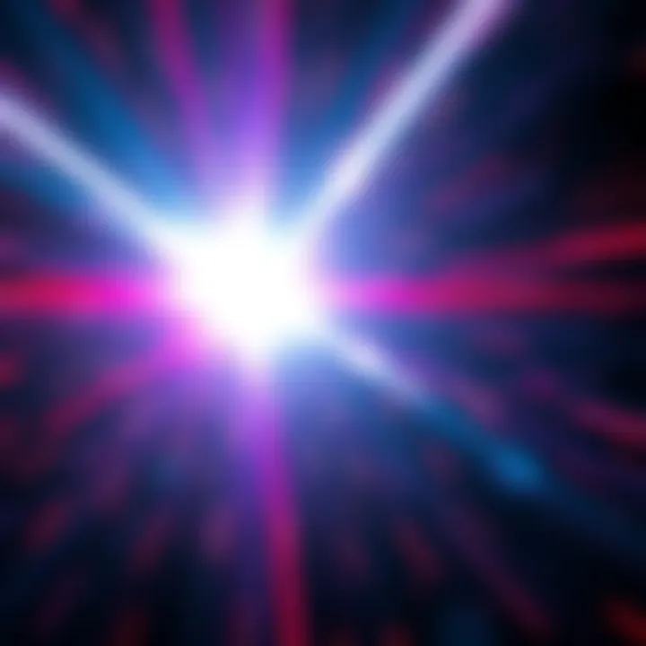 A bright beam of light striking a target, demonstrating the two-hit effect in combat.