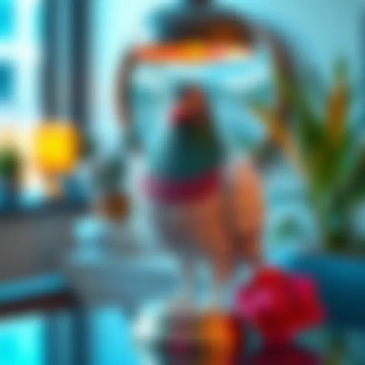 Showcase your creativity with a 3D printed pigeon head decoration in a stylish setting