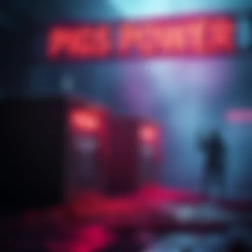A visual representation of the new Pigs power concept featuring trap boxes that provide escape routes and display status effects, with a killer character observing nearby.