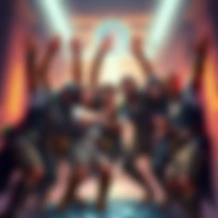 Members of Pikaboo team celebrating their Rank 4 achievement in World of Warcraft raid, showing excitement and teamwork.