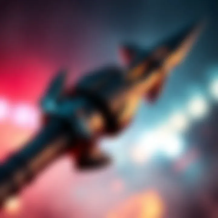 A close-up of a pike weapon showcasing its design, emphasizing the damage potential in close-range combat.