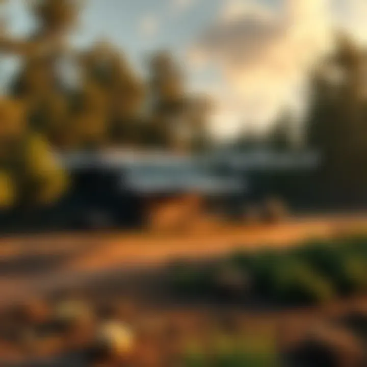 A historical Pilgrim outpost with settlers building a cabin and planting crops, surrounded by forest.