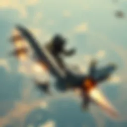 A skilled pilot in an aircraft takes down two enemy jets in mid-air during a battle.