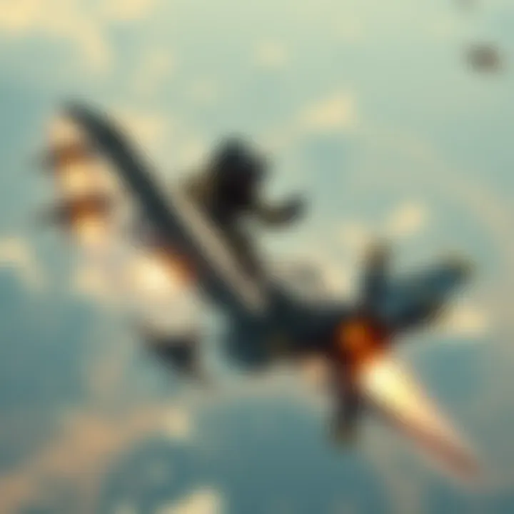 A skilled pilot in an aircraft takes down two enemy jets in mid-air during a battle.