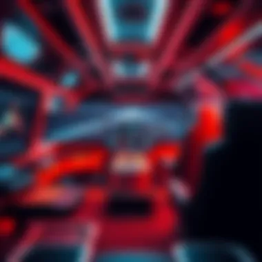 A detailed view of the interior of a large pilotable vehicle with interactive controls and cozy seating arrangements