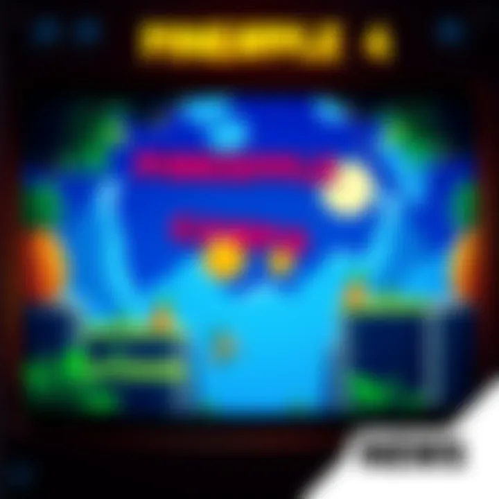 Pineapple 64 Game Screen Gameplay screen showing Pineapple 64 with colorful graphics and a character jumping through levels