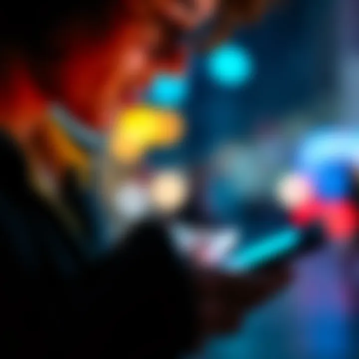 Person texting on phone A close-up of a person sending a message on their phone, illustrating modern communication