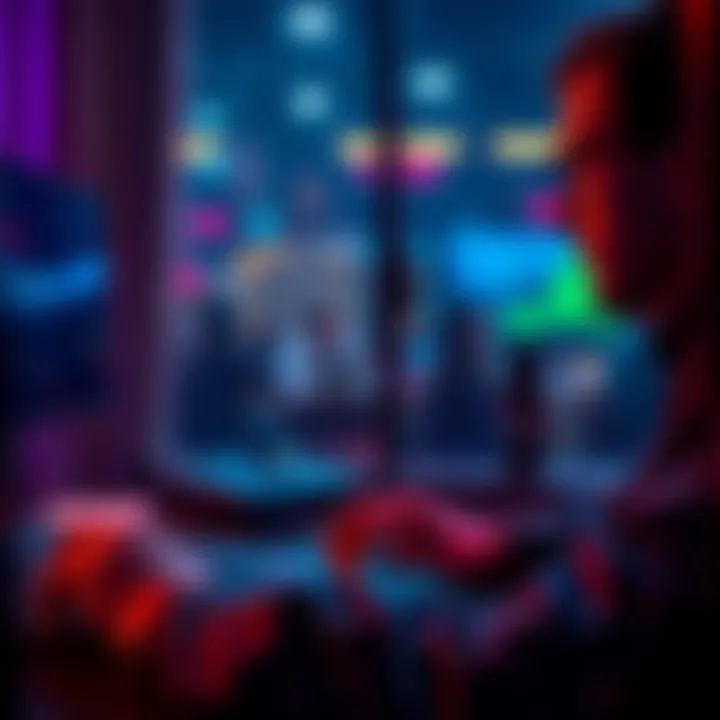 A person focused on typing while another speaks, showing engagement in a conversation.