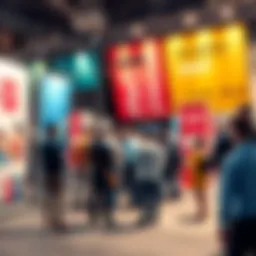 A group of people discussing the Piss Filter Era at a public event, with banners promoting awareness and health practices.