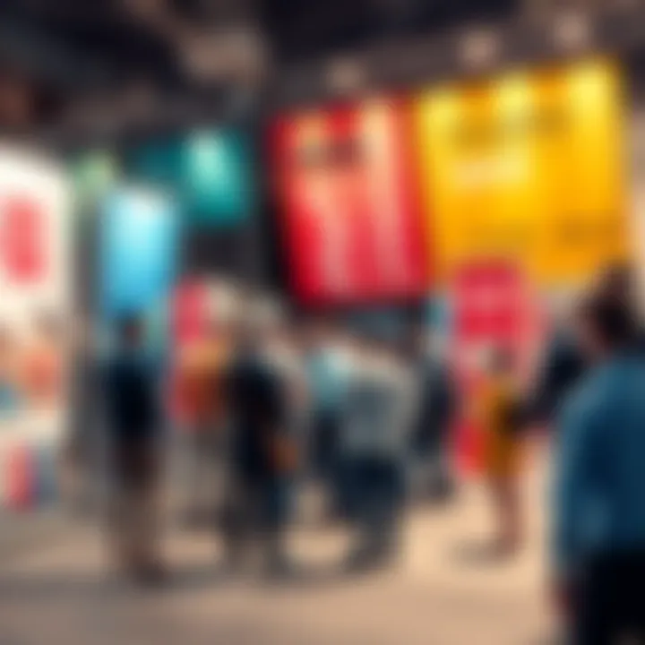 A group of people discussing the Piss Filter Era at a public event, with banners promoting awareness and health practices.