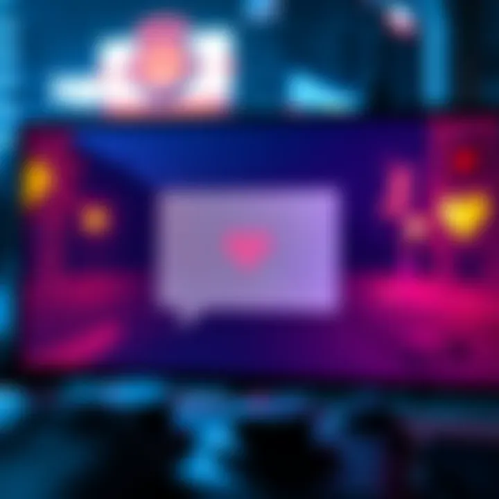 A pixelated grey rectangle on a video game screen, reacting with a heart graphic when interacted with by a player.