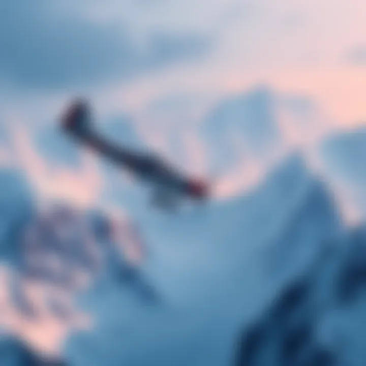 A plane flying through a snowstorm near a mysterious temple in the mid-90s adventure game