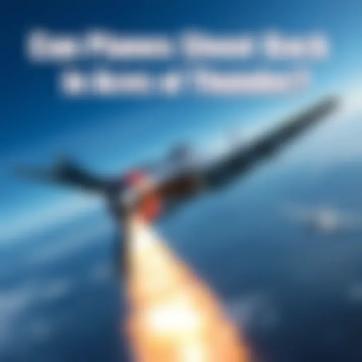 A fighter plane from Aces of Thunder firing its cannons while being chased by an enemy aircraft in a blue sky.