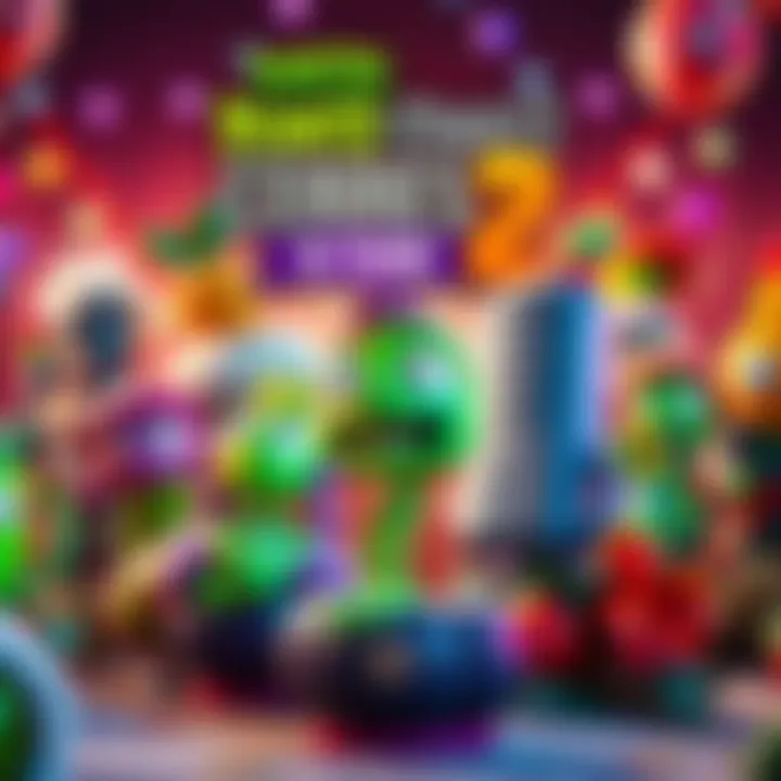 Colorful characters from Plants vs Zombies Garden Warfare 2 celebrating the game's 10th anniversary with festive decorations.