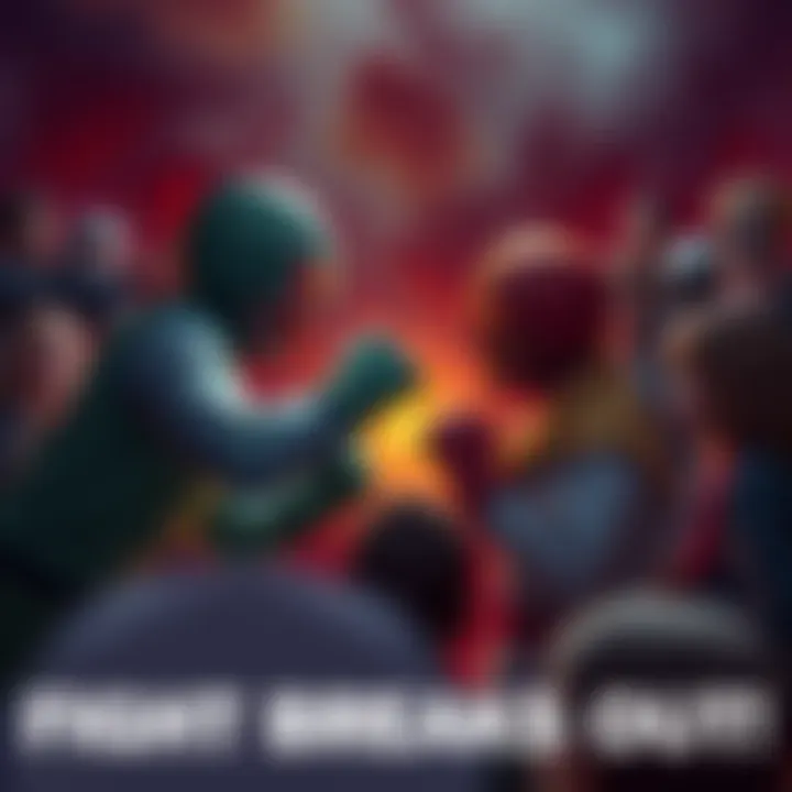 Plaqueboymax confronts Jasontheween and Silky in a heated fight surrounded by shocked onlookers