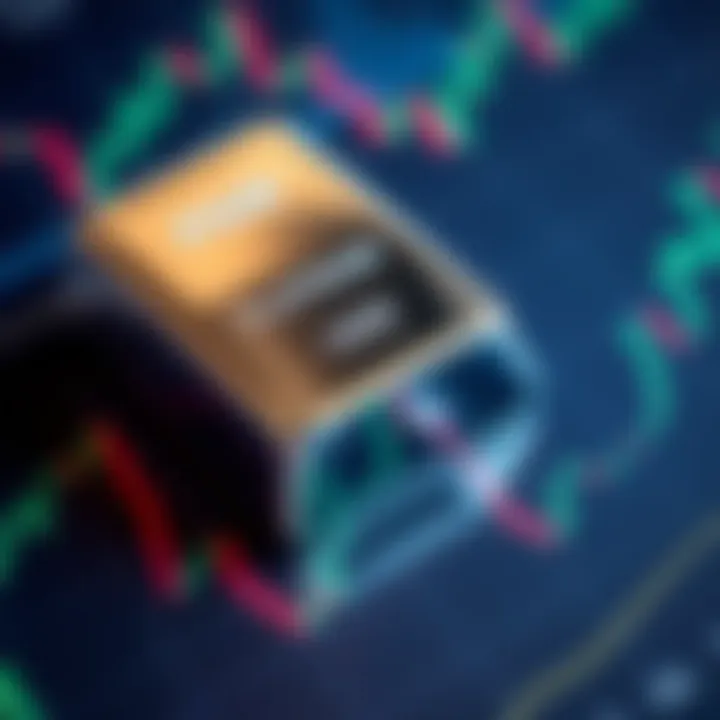 Platinum Bar on Market Chart A close-up of a platinum bar placed on a financial market chart showing a downward trend.