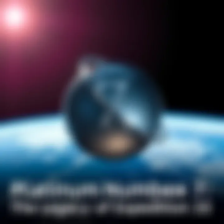 A visual representation of Platinum number 7 orbiting Earth, symbolizing its significance in Expedition 33, with stars in the background.