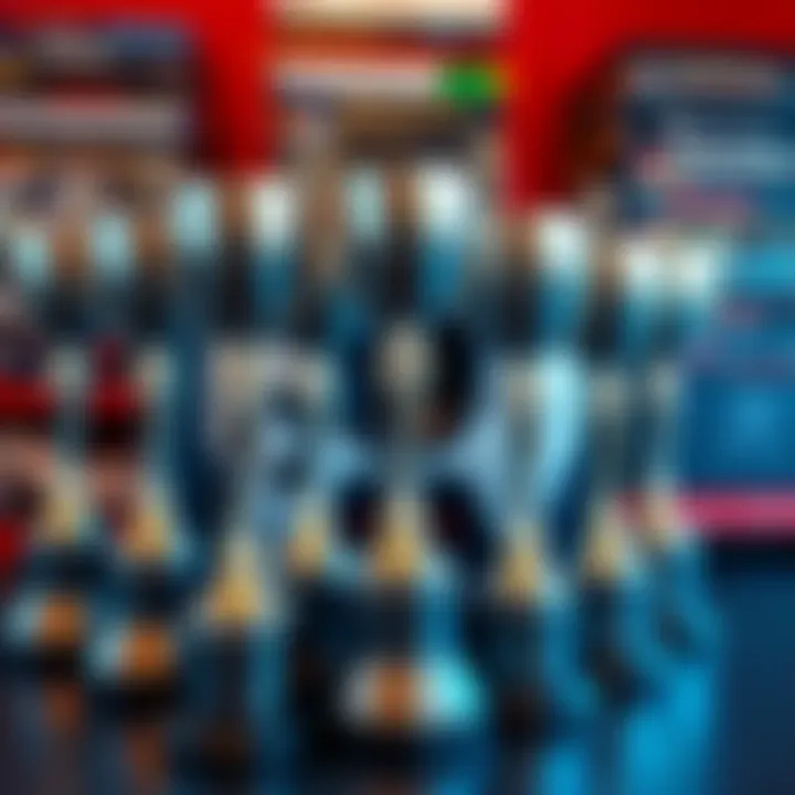 A collection of 31 shiny platinum trophies representing gaming achievements, with a game console and a stack of games in the background.