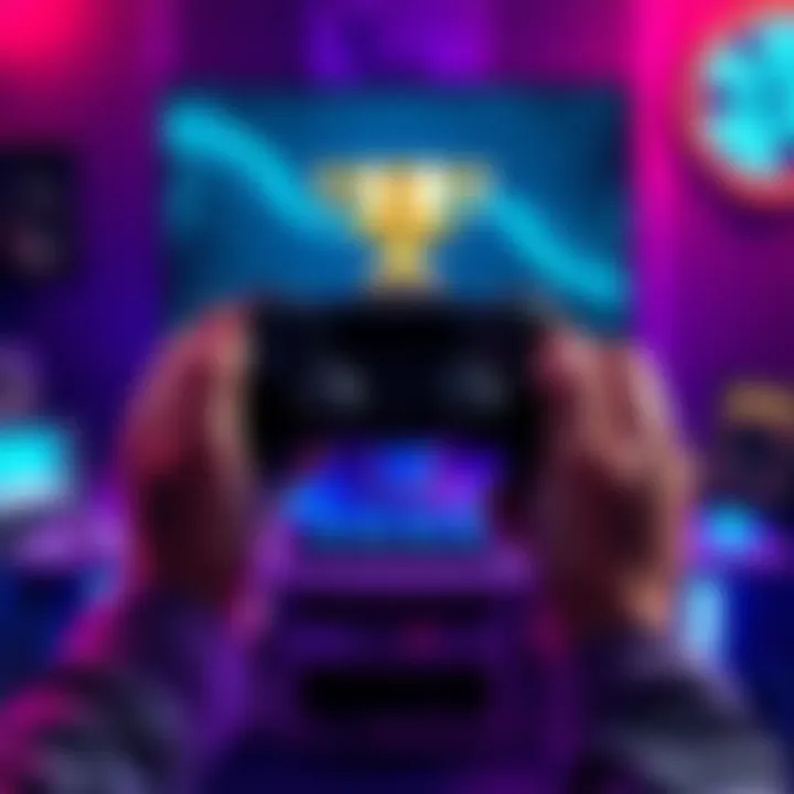 Celebrating Platinum Trophy Achievement A gamer holds a PlayStation controller with a platinum trophy displayed on the screen in Astro's Playroom