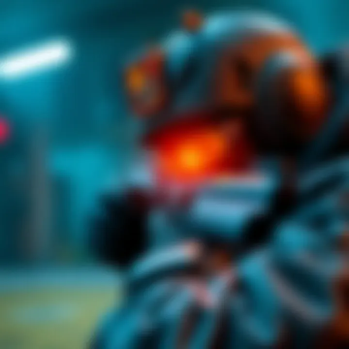 A gamer focusing on their aim while using the CX9 burst in a respawn scenario