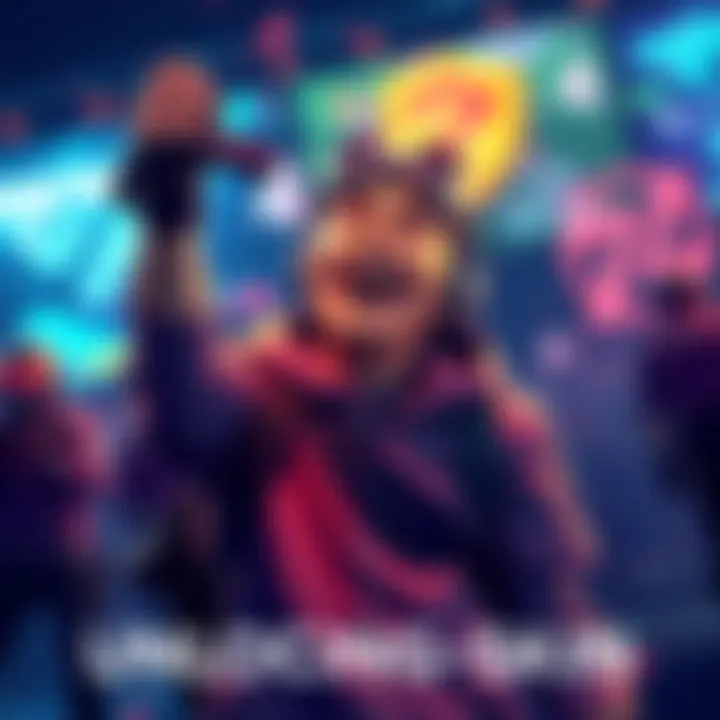 A player joyfully holds their controller, celebrating the unlocking of a special lootbox skin, surrounded by colorful gaming graphics.